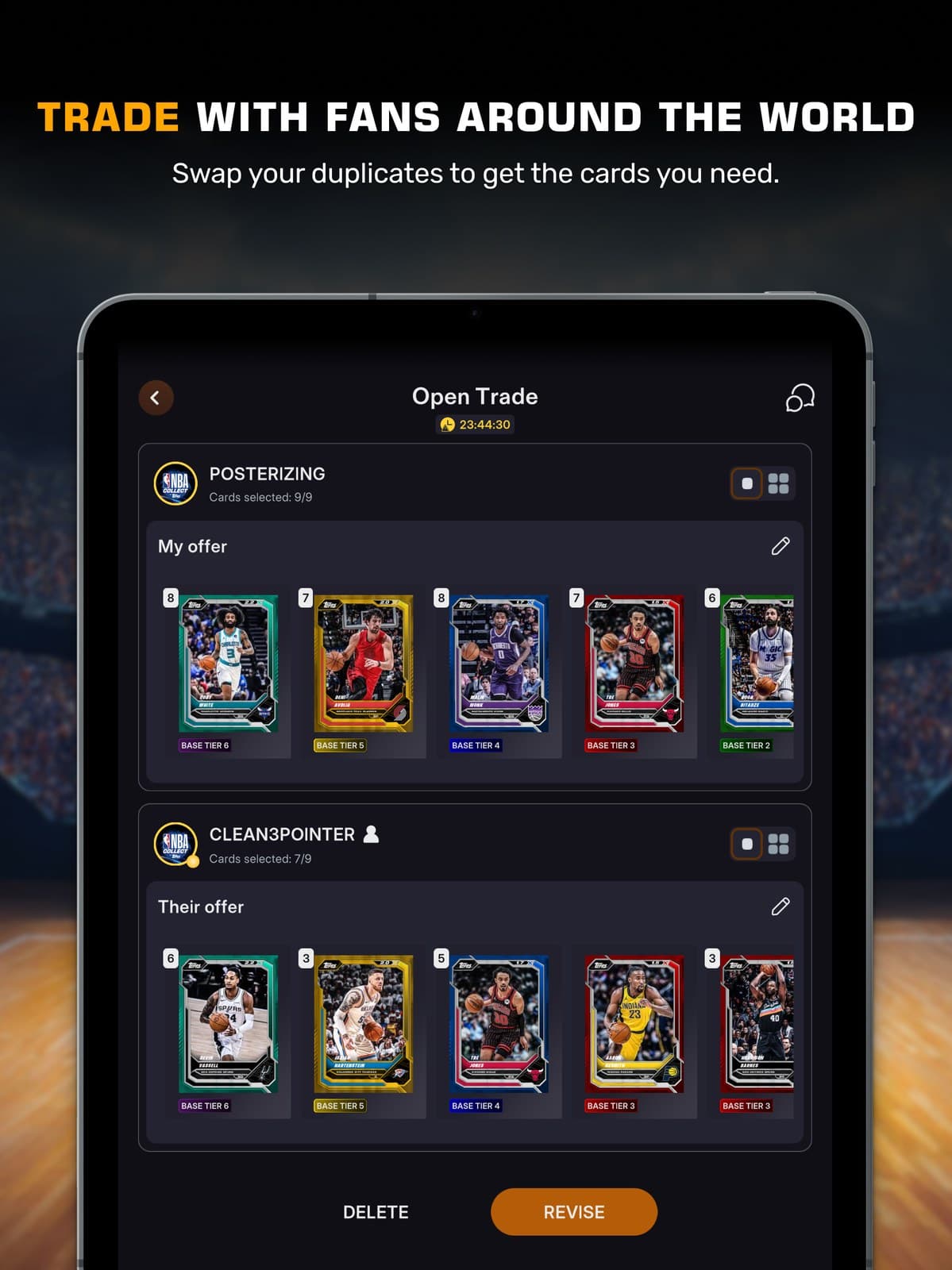 NBA Collect trade screen