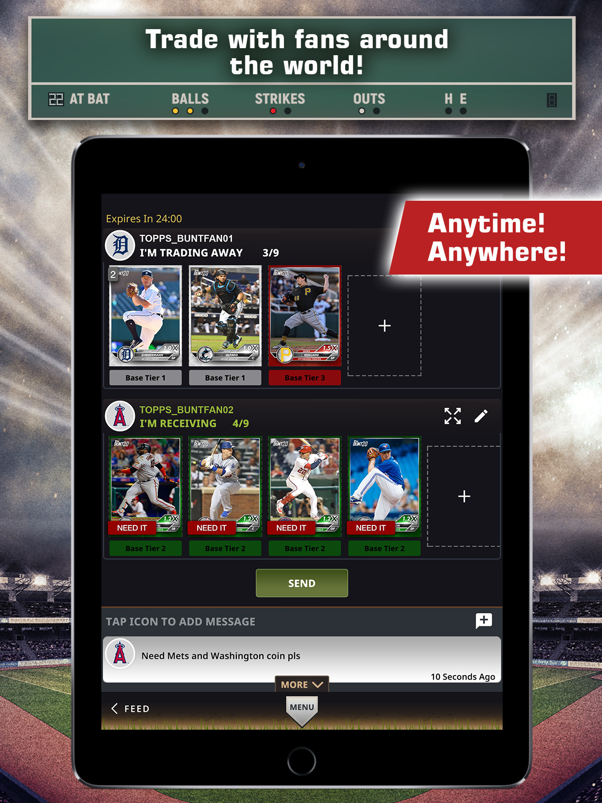 How do I claim a Promo or Redemption Code? — Topps® BUNT® MLB Card
